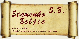 Stamenko Beljić vizit kartica